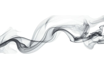 Mysterious Swirling Smoke Forming a Dark Abstract Shape. Isolated on a Transparent Background