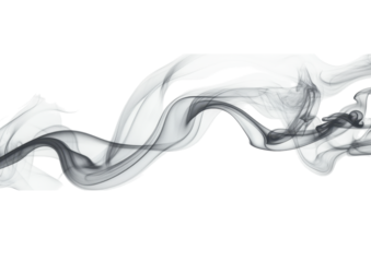 Mysterious Swirling Smoke Forming a Dark Abstract Shape. Isolated on a Transparent Background