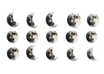 Reflective Silver Spheres Arranged in a Pattern. Isolated on a Transparent Background