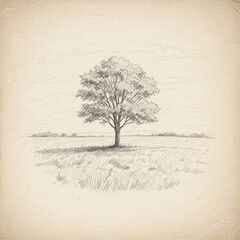 tree on grunge background AI generative