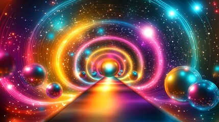 Fototapeta premium Vibrant Colorful Neon Glow Background Perfect for Modern Designs and Creative Projects