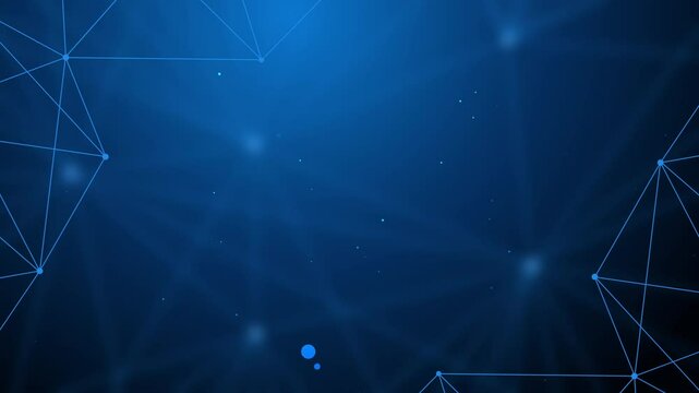 blue modern technology spider web banner animated background