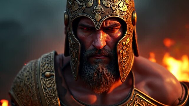 Ares &ndash; The God of War in a Fiery Cinematic Portrait
