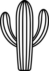 Cactus plant outline vector illustration