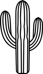 Cactus plant outline vector illustration