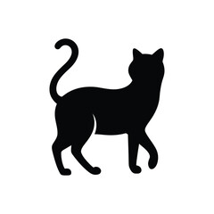 Elegant Black Cat Silhouette Vector Illustration, Perfect for Logos, Prints, and Designs