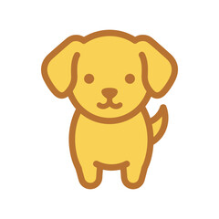 Adorable Golden Retriever Puppy Illustration Cartoon Dog Vector Graphic for Design Projects