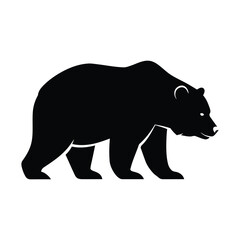 Powerful Black Bear Silhouette Vector Illustration, Perfect for Logos, Branding, and Design Projects