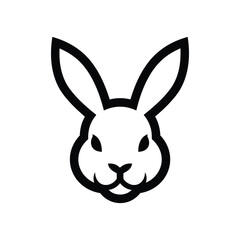 Elegant Rabbit Head Line Art Logo Design Perfect for Branding and Visual Identity Projects