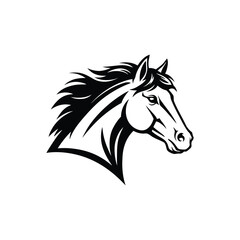 Majestic Horse Head Illustration Elegant Black and White Vector Design for Logos, Branding, and More