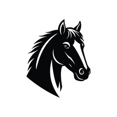 Majestic Horse Head Vector Illustration Elegant Black and White Equine Design for Logos, Branding, and More