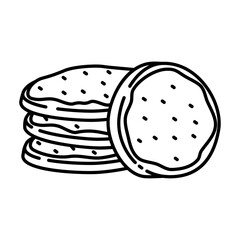 sugar cookies outline illustration. cookies black line illustration