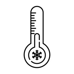 thermometer outline illustration. cold thermometer black line illustration