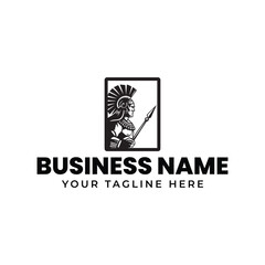 Spartan Warrior logo design template