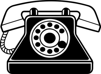 retro telephone silhouette vector illustration