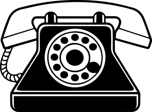 recommend clip art: retro telephone silhouette vector illustration