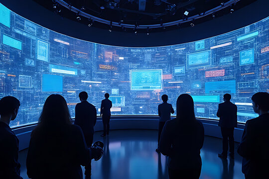 Engaging data visualization workshop at modern tech center elevating audience interaction digitally