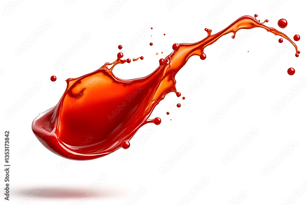 Poster dynamic red liquid splash art studio high-quality image abstract close-up visual impact