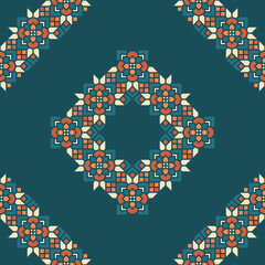 Islamic Rhombus Ornament Frame on Green Pastel Dark Theme