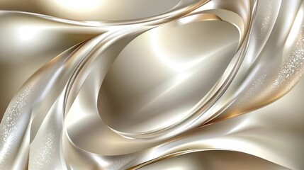 Obraz premium Luxurious Silk Swirls Abstract Gold Silver Elegance.