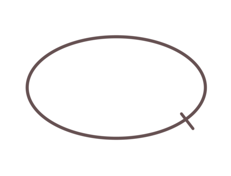 シンプルな楕円の吹き出し1（横）