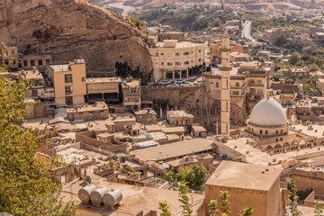 Aerial view of Akre town with the Great Mosque, Kurdistan Region of Iraq