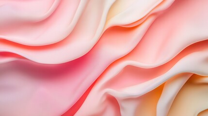 Obraz premium Flowing Peach and Pink Fabric Drapes Soft Texture Background.
