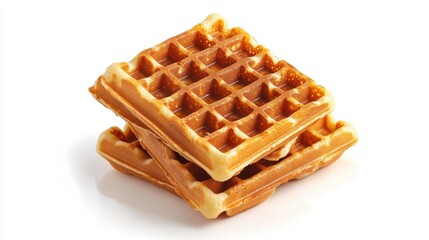 Crispy Waffle PNG, Golden Grid Pattern, for Breakfast Brands, Layered PSD with Shadow.