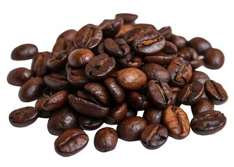 Obraz premium Coffee Beans on White PNG – Transparent Cutout Coffee Image