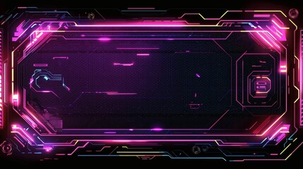 Obraz premium Futuristic Neon Technology Background with Circuit Patterns and Glow