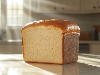 Fresh Bread Loaf Kitchen Sunlight.