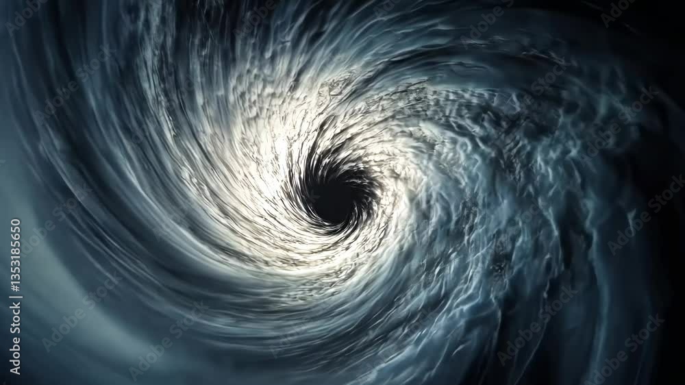 Poster aerial view of a swirling vortex, resembling a whirlpool. the video captures dynamic motion and flui