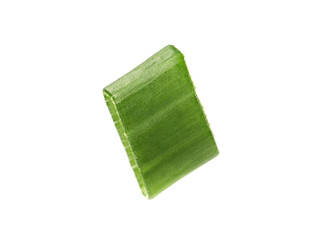 Slice of fresh green onion isolated on white