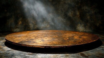 Rustic Wooden Table Dark Background Product Photography