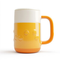 3d vector graphic of a beer mug, white background,