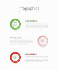 Infographic 3 options design elements for your business data. Vector Illustration.
