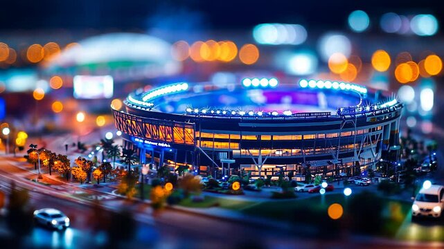 um during the super bowl. American football team on american football night. A nighttime view of lifestyle a stadium