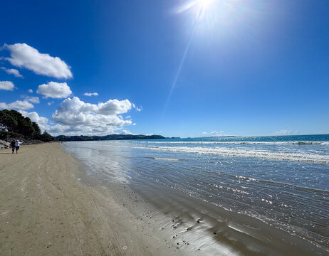 Peaceful blue ocean and soft summer wind.