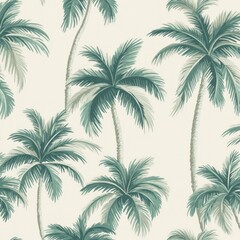 Patterned image featuring repeated depictions of tropical palm trees