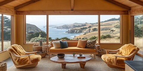 Coastal Cabin Living Room.