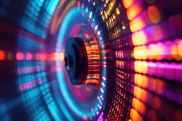 Abstract view of a colorful digital data visualization display