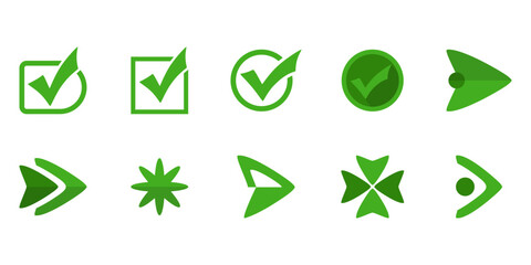 Bullet points icon in different shape for presentation. Vector isolated.