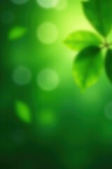 Abstract green leaf background with blurred leaves and circular bokeh, perfect for nature concepts, design images, and computer screens, green,  abstract