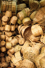 Handcrafted baskets for sale at a craft bazaar in the central market of the city of Teresina, Piauí, northeastern Brazil