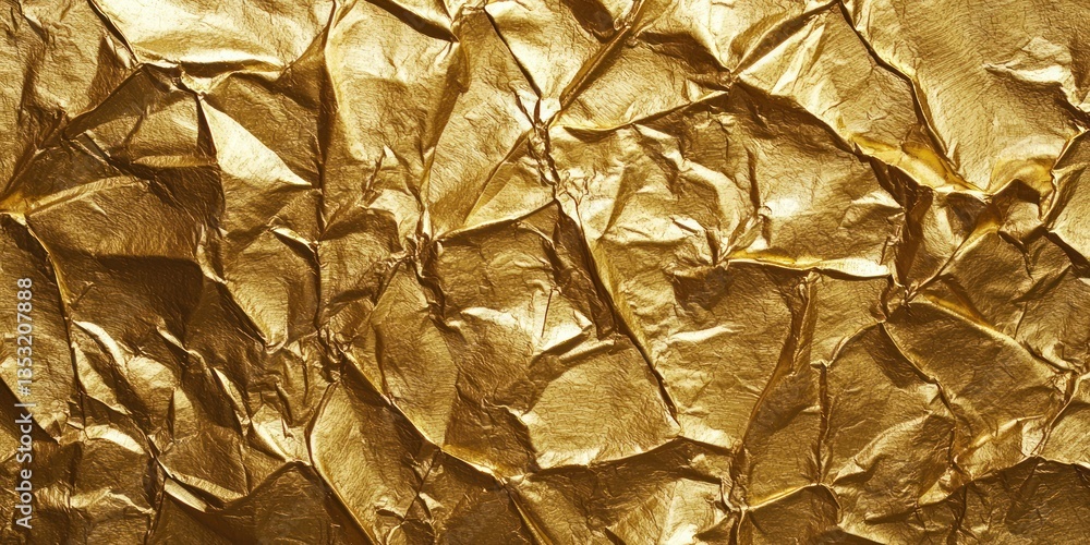 Poster a crumpled gold leaf texture creating an elegant, rich effect