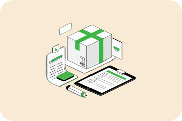 Package delivery, with checklist, tracking, and documentation, ready for shipment.