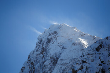 Mountain Peak Covered with Snow - Julian Alps Slovenia Europe