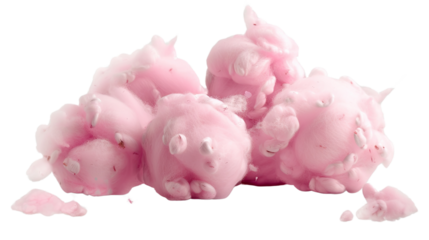 Sweet Whispers: Fluffy, pink cotton candy treats. Capturing a sense of pure delight and the carefree joy of sweet indulgence.