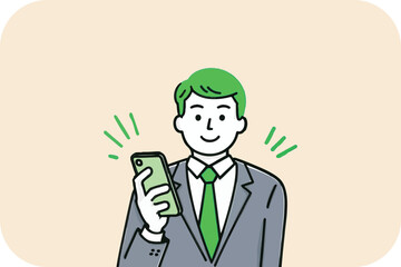 Man Using Smartphone: Mobile Communication, Technology, and Connectivity Vector Illustration