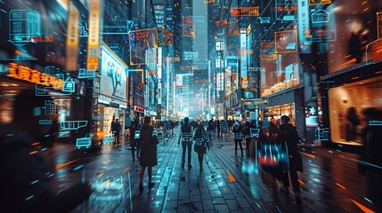 Fototapeta premium Abstract visualization of sales tax VAT integration into global commerce A futuristic shopping scene where digital price tags dynamically adjust based on regional tax policies